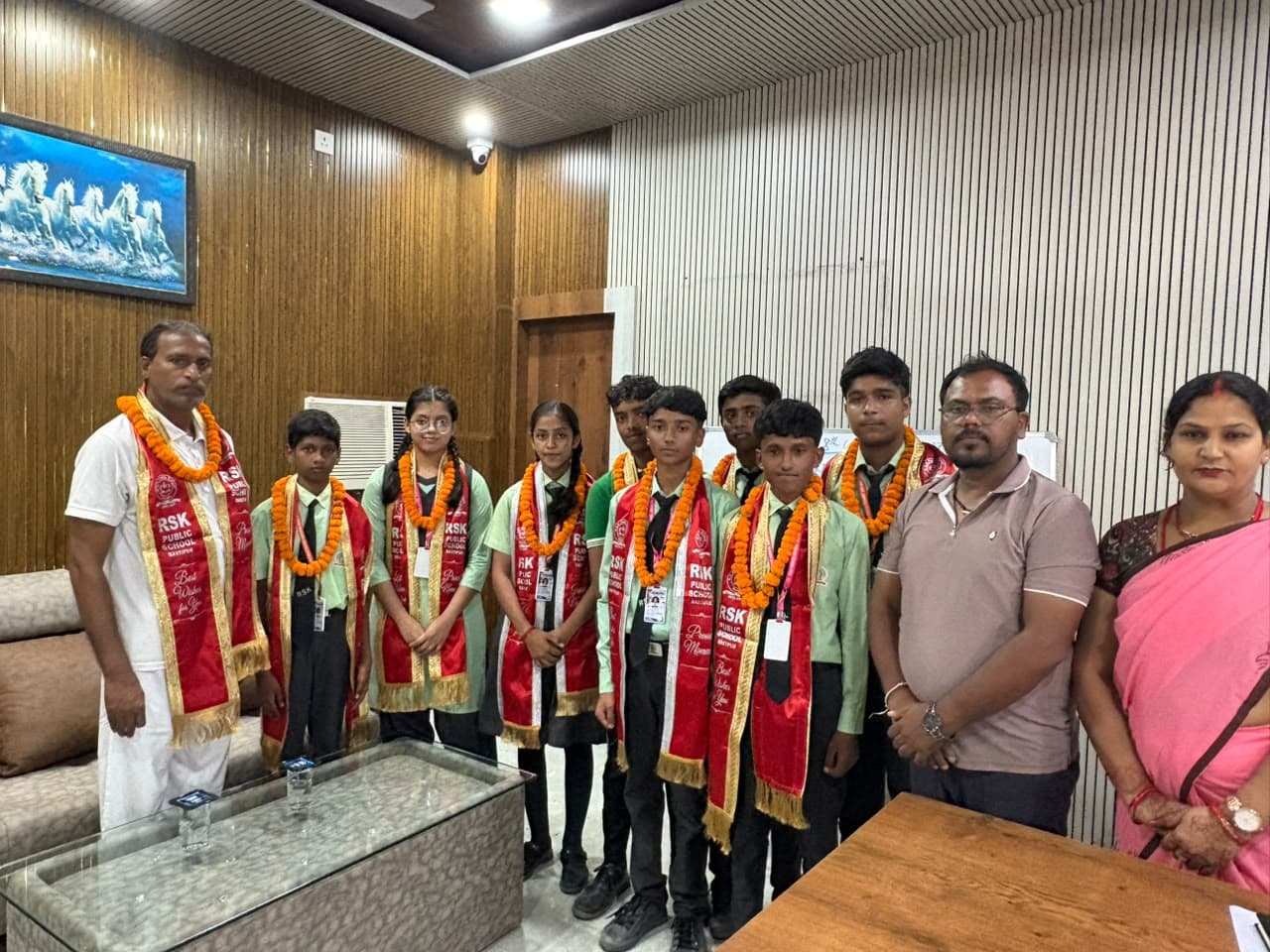 RSK Public School winners of district sports championship felicitated by Director and management